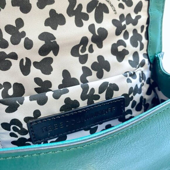 NWOT REBECCA MINKOFF MINI LOVE QUILTED LEATHER CROSSBODY BAG IN TEAL - OS - Picture 9 of 9